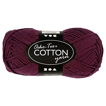 Cotton yarn, Plum, 50gr, 170m
