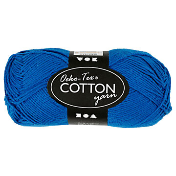 Cotton yarn, Cobalt blue, 50gr, 170m
