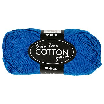 Cotton yarn, Cobalt blue, 50gr, 170m