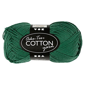 Cotton yarn, Dark green, 50gr, 170m