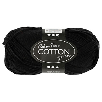 Cotton yarn, Black, 50gr, 170m