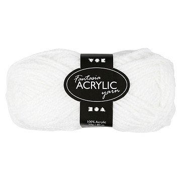 Acrylgarn, Weiß, 50gr, 80m