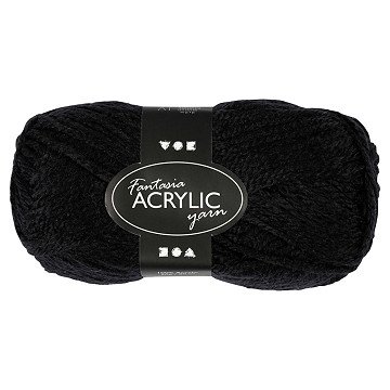 Acrylgarn, Schwarz, 50 g, 80 m