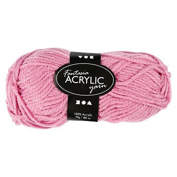 Acrylgarn, Rosa, 50gr, 80m