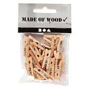 Mini Clothespins Wood, 40pcs.