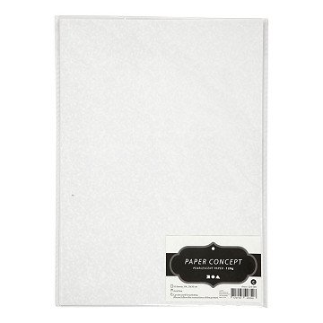 Parelmoerpapier A4 Wit Parelmoer 120 grams, 10 Vellen