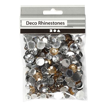 Rhinestones Golden Flans Round Various, 360pcs.