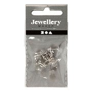 Silver plated stud earrings, 10 pcs.