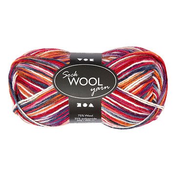 Sock yarn Blue/Red, 200m