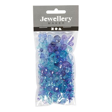 Faceted Beads Mix Blue Harmony, 45 grams