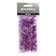 Faceted Beads Mix Purple, 45 grams