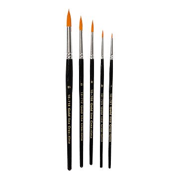 Gold Line Brushes Round, 5 pcs.