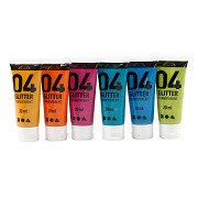 Kinder Acrylverf Glitter Kleur, 6x20ml