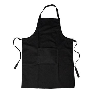 Cotton Apron Black with Pocket, 89x66cm