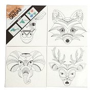 Canvas with Animal Print, 4 pcs.