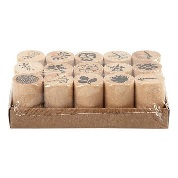 Deco Art Stamps Flowers and Leaves, 15 pcs.