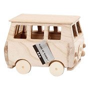 Wooden Mini Bus, 17x10x13cm