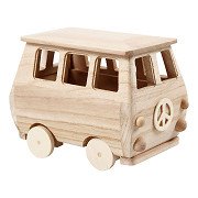 Wooden Mini Bus, 17x10x13cm