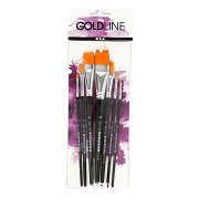 Gold Line Flat Brushes, 7 pcs.