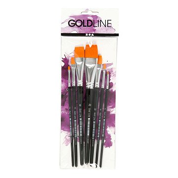 Gold Line Flat Brushes, 7 pcs.