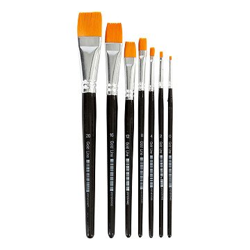 Gold Line Brushes Flat, 7 pcs.