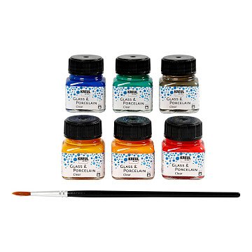 Glass and Porcelain Paint Clear Color, 6 pcs.