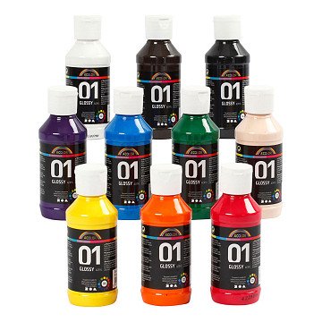 Acrylfarbe Glossy Color, 10x100ml