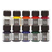 Glass Color Transparent Glass Paint Color, 10x30ml