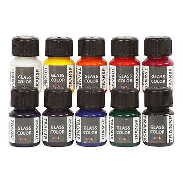 Glass Color Transparent Glass Paint Color, 10x30ml