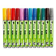 Glass and Porcelain Pens Color Glitter, 12 pcs.