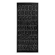 Aufkleber große Großbuchstaben schwarz, 1 Blatt