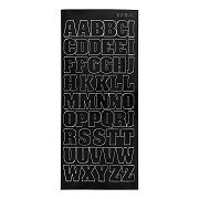 Stickers Large Capital Letters Black, 1 Sheet