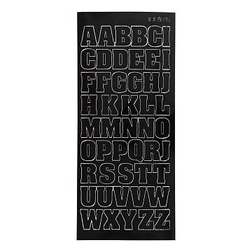 Stickers Grote Hoofdletters Zwart, 1 Vel