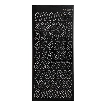 Stickers Large Numbers Black, 1 Sheet