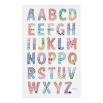 Diamond Stickers Alphabet, 1 Sheet