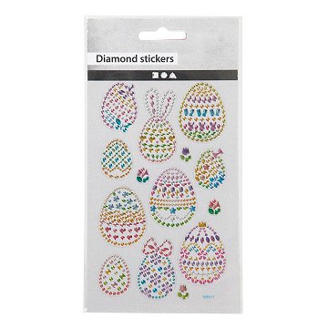 Diamond Stickers Easter Eggs, 1 Sheet