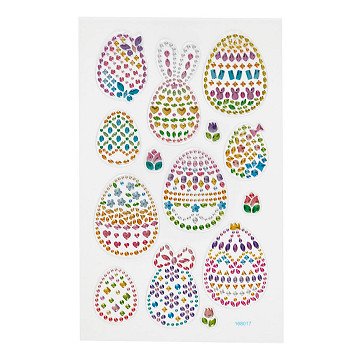 Diamond Stickers Easter Eggs, 1 Sheet