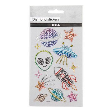 Diamant-Sticker Weltraum, 1 Bogen