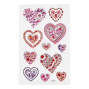 Diamond Stickers Hearts, 1 Sheet