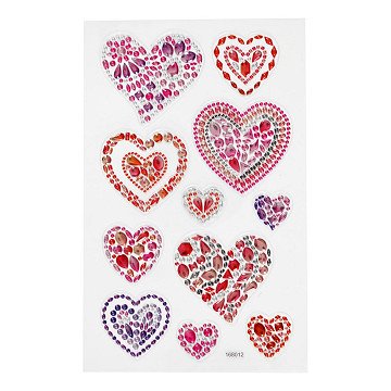 Diamant Stickers Harten, 1 Vel