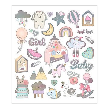 Stickers Baby Girl, 1 Sheet