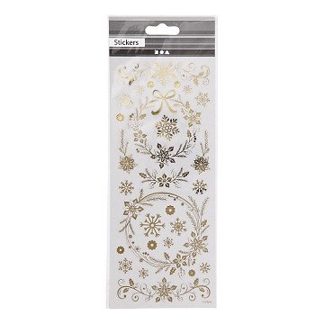 Stickers Gold Christmas Stars, 1 Sheet