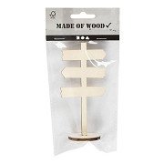 Wooden Sign Arrows on Foot, 12cm