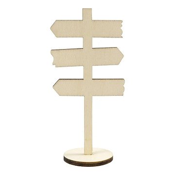 Houten Bord Pijlen op Voet, 12cm