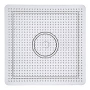 Bügelperlen Steckplatte aus Perlen, quadratisch, transparent, 14,5 x 14,5 cm