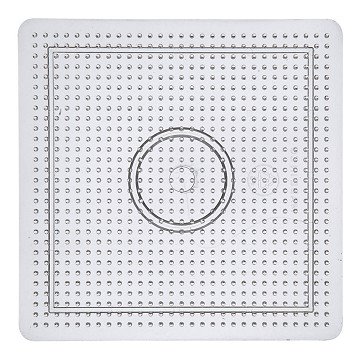 Bügelperlen Steckplatte aus Perlen, quadratisch, transparent, 14,5 x 14,5 cm