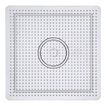 Bügelperlen Steckplatte quadratisch transparent, 14,5 x 14,5 cm
