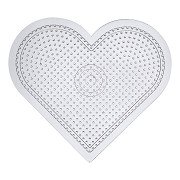 Iron-on bead plate Heart Clear