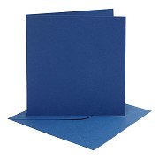 Kaarten en Enveloppen Blauw, 4st.