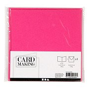 Cards and Envelopes Dark Pink, 4 pcs.